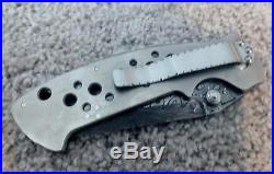 Pat And Wes Crawford Custom Handmade Folding Knife With Damascus Blade
