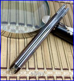 Patrik Francescato Desert Ironwood Mosaic Damascus Slip Joint Trapper Knife