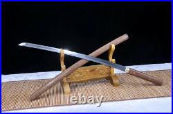 Pear Wood Japanese Dao Sword Samurai Katana Damascus Folded Steel Sharp Knife