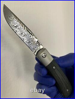 Pena X-Series Trapper Folding Knife Black Micarta Gysinge Damascus BNIB NEW