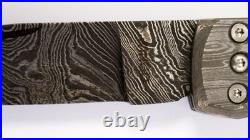 Perry Wingo Custom Linerlock Damascus Abalone Folding Knife