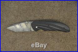 Peter Martin Custom Folding Knife Damascus Blade with G10 Grips Spring Loaded
