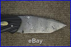 Peter Martin Custom Folding Knife Damascus Blade with G10 Grips Spring Loaded