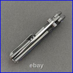 Pocket Knife Titanium Flamed Zirconium Damascus EDC Flipper Frame Lock KB031
