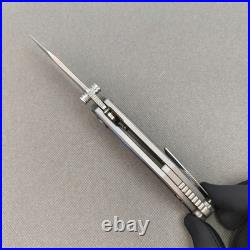 Pocket Knife Titanium Flamed Zirconium Damascus EDC Flipper Frame Lock KB031