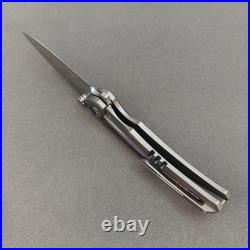 Pocket Knife Titanium Flamed Zirconium Damascus EDC Flipper Frame Lock KB031
