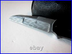 Pre Owned Custom Jason Clark Tactical Damascus Dress Flipper Knife Mint Cond