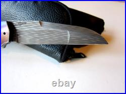 Pre Owned Custom Jason Clark Tactical Damascus Dress Flipper Knife Mint Cond