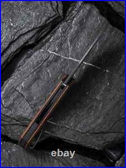 Premium Damascus Cuibourtia Wood Knife Folding Pocket Gift Outdoors VP44