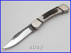 Premium Hand Forged J2 Steel Hunting Folding Pocket Knife with camel Bone