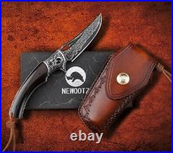 Premium Quality Japanese Folding Knife Knives Damascus VG10 Tactical Ebony Handl