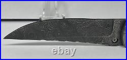 Pridgen Damascus Blade Blue Handle Pocketknife