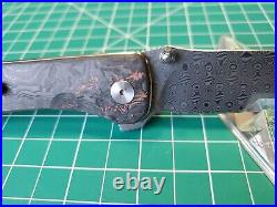 QSP Hawk With Copper Carbon Fiber Handle & Damascus / S35VN Folding Pocket Knife