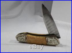 R P Nott Ron Damascus Single Blade Folding Knife
