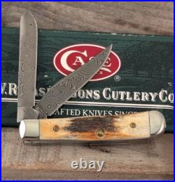 RARE 2009 Case XX Genuine FAT Stag 2.5 Damascus Tiny Trapper 52154 DAM