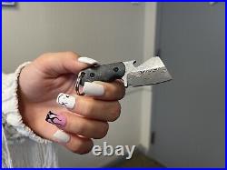 RARE Berg Blades Bottle Butcher Damascus Mini Cleaver Opener Keychain Knife EDC