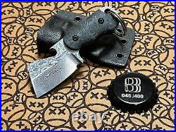 RARE Berg Blades Bottle Butcher Damascus Mini Cleaver Opener Keychain Knife EDC