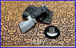 RARE Berg Blades Bottle Butcher Damascus Mini Cleaver Opener Keychain Knife EDC