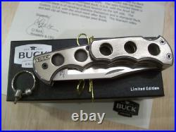 RARE CUSTOM BUCK KNIFE 186 TITANIUM DUAL BLADED 1 of 1 DAMASCUS By Joe Houser