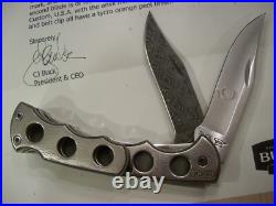 RARE CUSTOM BUCK KNIFE 186 TITANIUM DUAL BLADED 1 of 1 DAMASCUS By Joe Houser