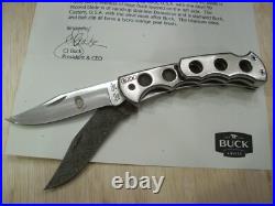 RARE CUSTOM BUCK KNIFE 186 TITANIUM DUAL BLADED 1 of 1 DAMASCUS By Joe Houser