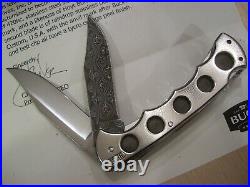 RARE CUSTOM BUCK KNIFE 186 TITANIUM DUAL BLADED 1 of 1 DAMASCUS By Joe Houser
