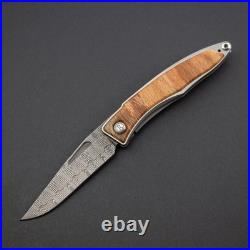 RARE! Chris Reeve Mnandi, Basketweave Damascus, Spalted Beech with Full Kit, Gen 2