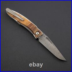 RARE! Chris Reeve Mnandi, Basketweave Damascus, Spalted Beech with Full Kit, Gen 2