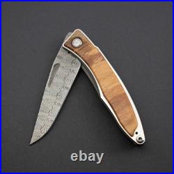 RARE! Chris Reeve Mnandi, Basketweave Damascus, Spalted Beech with Full Kit, Gen 2