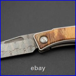 RARE! Chris Reeve Mnandi, Basketweave Damascus, Spalted Beech with Full Kit, Gen 2