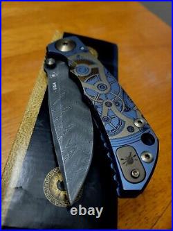 RARE NIB Spartan Blades Harsey Custom Knife 4 Chad N. Damascus, CLOCK WORKS