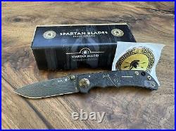 RARE NIB Spartan Blades Harsey Custom Knife 4 Chad N. Damascus, Plague Doctor