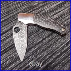 RARE Spyderco Caly 3 Carbon fiber/Ti Damascus Knife C113CFPD Japan
