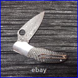 RARE Spyderco Caly 3 Carbon fiber/Ti Damascus Knife C113CFPD Japan