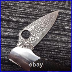RARE Spyderco Caly 3 Carbon fiber/Ti Damascus Knife C113CFPD Japan