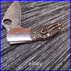 RARE Spyderco Caly 3 Carbon fiber/Ti Damascus Knife C113CFPD Japan