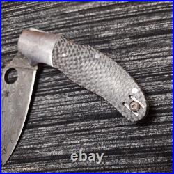 RARE Spyderco Caly 3 Carbon fiber/Ti Damascus Knife C113CFPD Japan