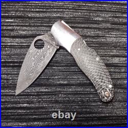 RARE Spyderco Caly 3 Carbon fiber/Ti Damascus Knife C113CFPD Japan