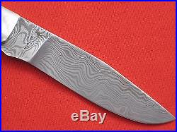 RICK NOWLAND Damascus Blade Stag Handle Custom Slip-Joint Folding Knife Folder