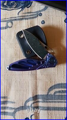 RIKE HUMMINGBIRD FOLDER- FLIPPER KNIFE with Damasteel blade and titanium handles
