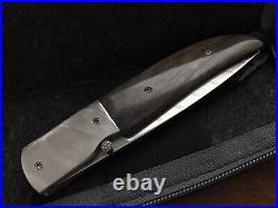 Rade Hawkins Custom Handmade Folding Knife Damascus Blade 9 OAL