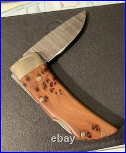 Rare Boker Knife Damascus Folding Pocket COA Manfred Sachse