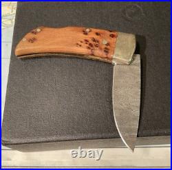 Rare Boker Knife Damascus Folding Pocket COA Manfred Sachse