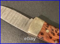 Rare Boker Knife Damascus Folding Pocket COA Manfred Sachse