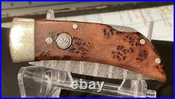 Rare Boker Knife Damascus Folding Pocket COA Manfred Sachse