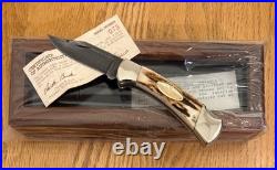 Rare Buck Club 112 Stag & Damascus Knife Never Used In Box N10