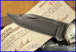 Rare Buck Club 112 Stag & Damascus Knife Never Used In Box N10