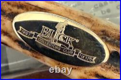 Rare Buck Club 112 Stag & Damascus Knife Never Used In Box N10