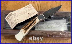 Rare Buck Club 112 Stag & Damascus Knife Never Used In Box N10