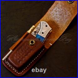 Rare Found Custom Made Hand Forged Damascus Steel Folding knives